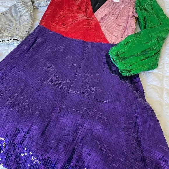 Alice + Olivia multi colored sequin mini dress - Picture 9 of 15